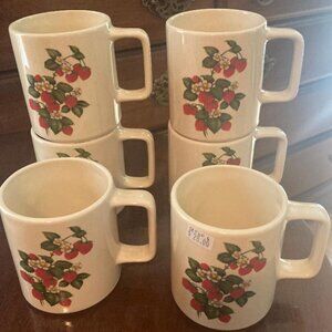 Set of 6 Vintage Coffee Mugs
